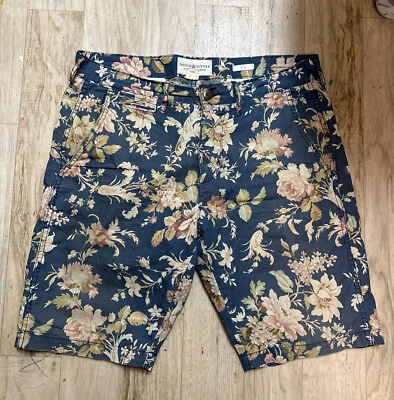 Vtg Ralph Lauren Shorts Mens Denim & Supply Floral All Over Print Blue Sz 32 - Image 1 of 4