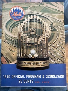 Tarjeta de puntuación del programa de los Mets de Nueva York 1970 anotada buen estado  - Imagen 1 de 2