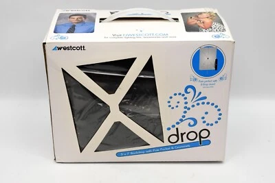 Fondo resistente a las arrugas Westcott 5 x 7' X-Drop, negro #578 nuevo stock antiguo Foto 1 de 4