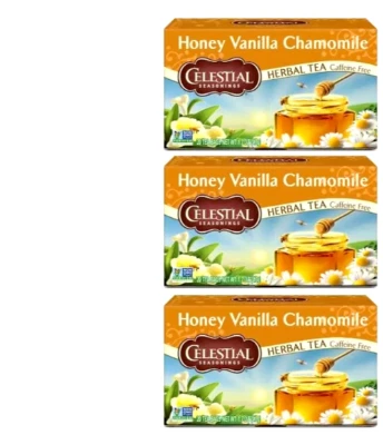 Lote 3 Nuevo en Caja Celestial Herbal Miel Vainilla Manzanilla Té 60 Bolsas Navidad Vacaciones Foto 1 de 4