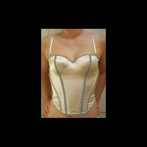 Elle Macpherson Peach/Grey Silk SONNET U/W Preformed Strapless Basque  - Image 1 of 4