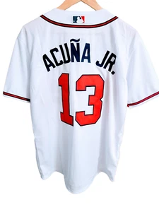 Maglia Atlanta Braves #13 Ronald Acuna Jr. bianca media nuova con etichetta spedizione veloce - Foto 1 di 2