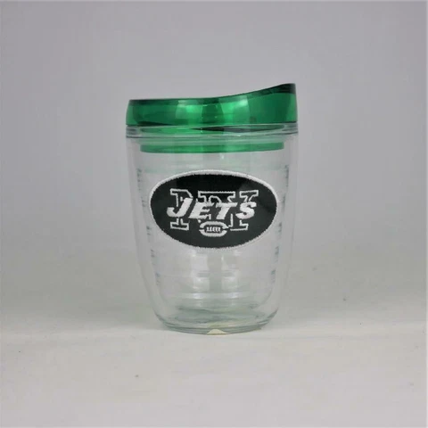 New York Jets NFL Officially Licensed 12oz Logo Patch Tumbler w/Lid Cover