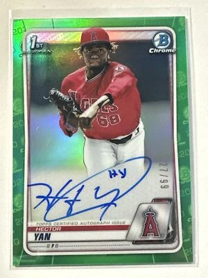 2020 Bowman Chrome #CPA-HY Hector Yan Prospect Autographs Green Refractor #/99 - Image 1 of 2
