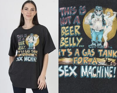 Vintage Harley Davidson Sex Machine T Shirt Biker Beer Belly Motorcycle Tee XL - Image 1 of 4