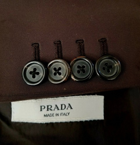 Giacca a vento Prada 56R 46R marrone blazer antipioggia cappotto sportivo Italia