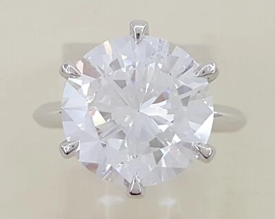 Anillo de compromiso solitario de diamantes redondos de platino de 6,17 quilates GIA H/VVS2 precio de venta sugerido por el fabricante $450.000 Foto 1 de 4