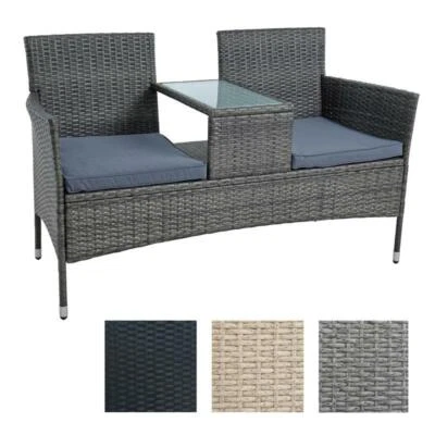 Polyrattan Gartenbank Bank Rattan Sitzbank 2-Sitzer Gartenmöbel Balkonmöbel - Bild 1 von 4