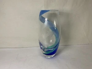 VV35 Vintage Lenox Blue Art Glass Vase Beautiful Well Preserved For Gift - Picture 1 of 6