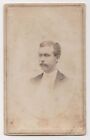 ANTIQUE CDV CIRCA 1860s COWELL HANDSOME MAN WITH MUSTACHE NEW HAVEN CONNETICUIT