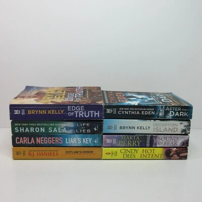 Lot of 8 Harlequin Suspense Romance Paperback Books - Image 1 of 4