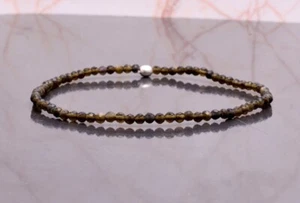 Green Sapphire Faceted Round Gemstone Beaded Stretchable Bracelets 6-8'' Women - Picture 1 of 12