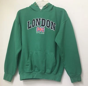 LONDON ENGLAND Embroidered GWCC Pullover Hoodie Boys Size Large Green - Picture 1 of 7