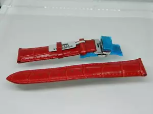 Cinturino orologio rosso 20 mm vera pelle grana coccodrillo, chiusura deployante, anse - Foto 1 di 1