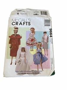 McCall's 9664 Barbie Doll Clothes Pattern Sewing Uncut Complete Fashion Vtg 1998 - Picture 1 of 2