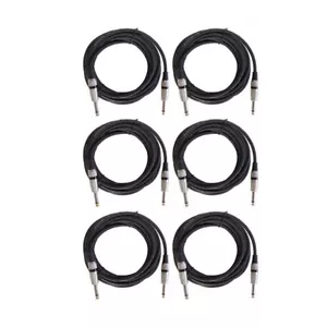 6 Stück 15 Fuß Kabel 6,35 mm 1/4" bis 1/4" Mono Stecker Kabel Kabel für Mikrofon PA DJ Lautsprecher - Bild 1 von 17