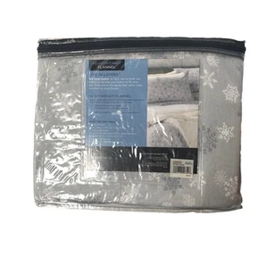 Nuovo set doppio Cuddl Duds grigio fiocco di neve morbida flanella cotone pettinato - Foto 1 di 8