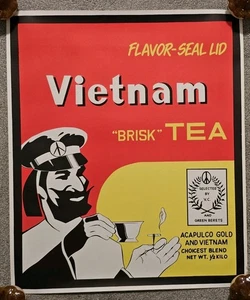 Póster Original Vintage Contracultura Luz Negra "Vietnam Brisk Tea" Cannabis - Imagen 1 de 4
