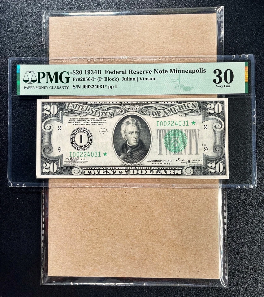 Fr. 2056-I* 1934B $20 Federal Reserve Note MINNEAPOLIS PMG 30 - VF Comment - Image 1 of 2