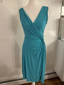 Vestido Tommy Bahama para mujer XS azul verdoso imitación envoltura manga corta muy cómodo - Imagen 1 de 9