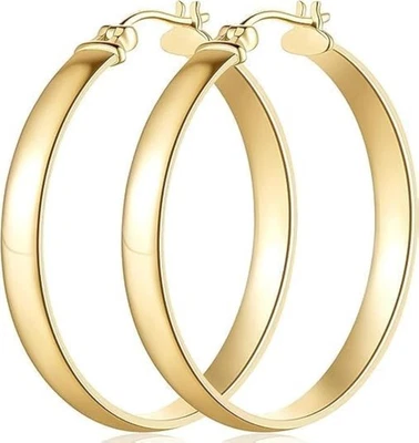 KATIE OTTE Hoop Earrings 14K Gold Hoop Earring for Women Big Hoops Earrings G... - Image 1 of 4