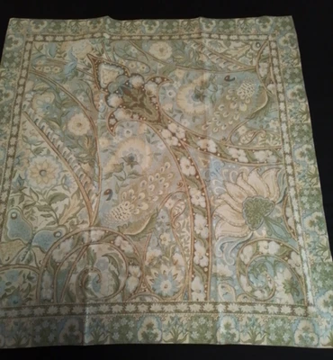 Pottery Barn Lyndsay Euro Sham Azul Verde Paisley Floral Pájaro Algodón 26"x26" Foto 1 de 4