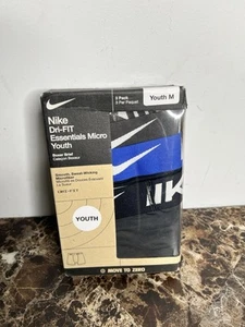 Nike Dri Fit Essential Micro Boxer Briefs 3 pack Boys Youth Underwear Size M!! - Picture 1 of 2
