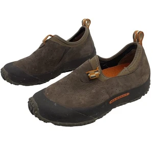 Women's Merrell Improve Moc Chocolate Brown Leather Slip-On Size 7 Preowned - Picture 1 of 6