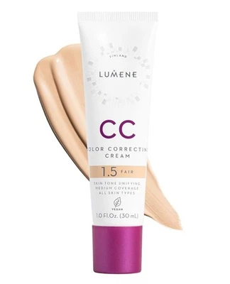 Lumene CC Color Corrector Crema Tono 1.5 Justo 1fl.oz ¡NUEVO SELLADO! ¡ENVÍO GRATUITO! Foto 1 de 4