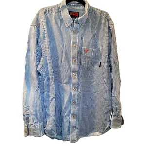 Ariat Mens Fire Resistant Cat 2 Stripped Long Sleeve Button Down Work Shirt 2XL - Picture 1 of 5