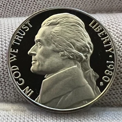 1980-S Jefferson Nickel Deep Cameo Proof receive coin pictured #5900 - Image 1 of 4