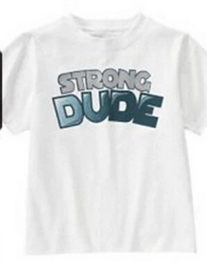 GYMBOREE Boys Size 4 Super Hero Short Sleeve Cotton White Shirt NWT - Image 1 of 2