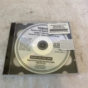 Toshiba Recovery and Applications Drivers Satellite A130 A135 Series Disc - Picture 1 of 5