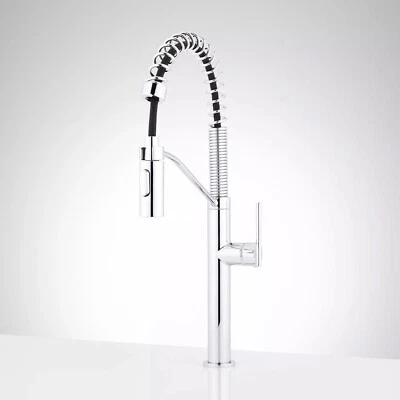 Signature Hardware EILER Kitchen Faucet With Pull Down Spring Spout - P Chrome - Image 1 of 4