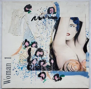 Gemälde Öl Collage Pop Art Frau Portrait Women Signiert 1991 - Picture 1 of 11