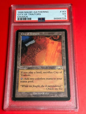 Magic the Gathering Exodus 143 City of Traitors PSA 5 - Image 1 of 2