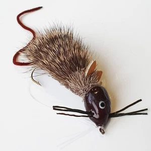 Pike Mouse Popper Fishing Fly Size 2 / 85mm jointed weedguard | FISHIN ADDICT
