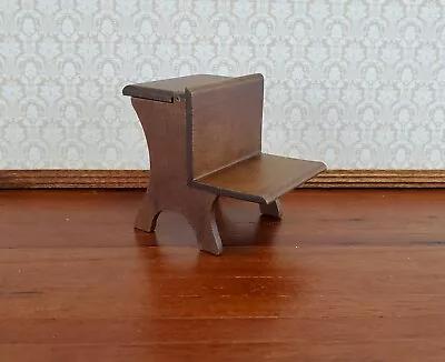 Dollhouse Miniature School Desk Walnut Finish Vintage Style 1:12 Scale - Image 1 of 4