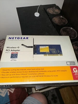 Netgear Wireless G PCI Wi-Fi Adapter 54Mbps WG311NA Brand New Wrapped - Image 1 of 3