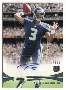 Russell Wilson Broncos 2012 Topps Prime Rookie Auto Rookie Card Rc 113/286 - Bild 1 von 2