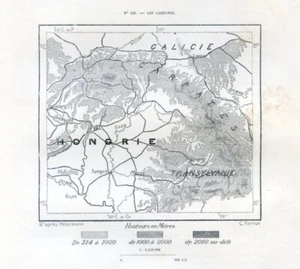 I Carpazi..........Mappa antica, Piano..1878 - Foto 1 di 1