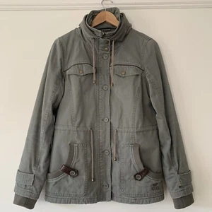 Rip Curl Jacket Vintage Military Women’s 10 Green Khaki Fleece Lined Hood - Picture 1 of 18