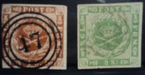 DN Dänemark (1858)  7 a (WZ 1), 8  gestempelt  MW: 110.- - Bild 1 von 1