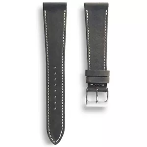 19mm Army Green Distressed Full Grain Veg Tanned Calf Leather Watch Band Strap - Picture 1 of 4