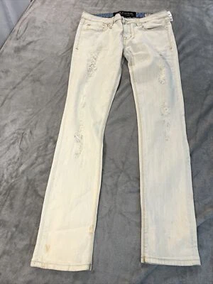 Jeans feminino Cult Of Individuality 31 teaser magro desgastado mancha elástica EUA - Imagem 1 de 4