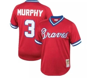 Mitchell & Ness Atlanta Braves #3 Baseball Jersey New Mens Sizes $100 - Picture 1 of 2