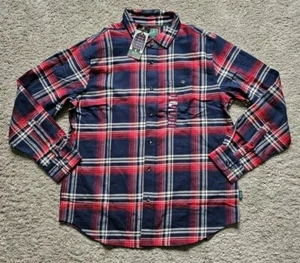 Woolrich Red, White & Blue Plaid Light Flannel Shirt Men's Size XL NWT - Picture 1 of 6