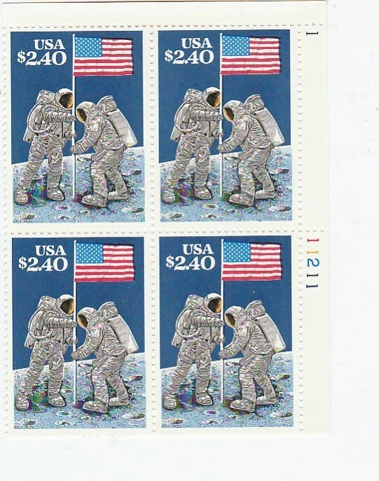 us #2419 $2.40 Moon Landing Plate Block MNH - Image 1 of 1