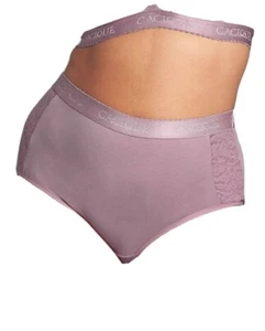 Cacique side lace cotton full brief Panty plus size  18/20_Elderberry  - Picture 1 of 5