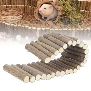 Wooden Bridge Pet Hamster Guinea Pig Rat Ladder Bendy Tunnel Hideout Toy Supply - Picture 1 of 14